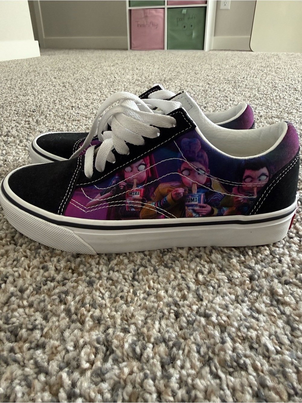 NWOT Kids Vans K-Pop Demon Hunters Black & Purple Low-Top Sneakers